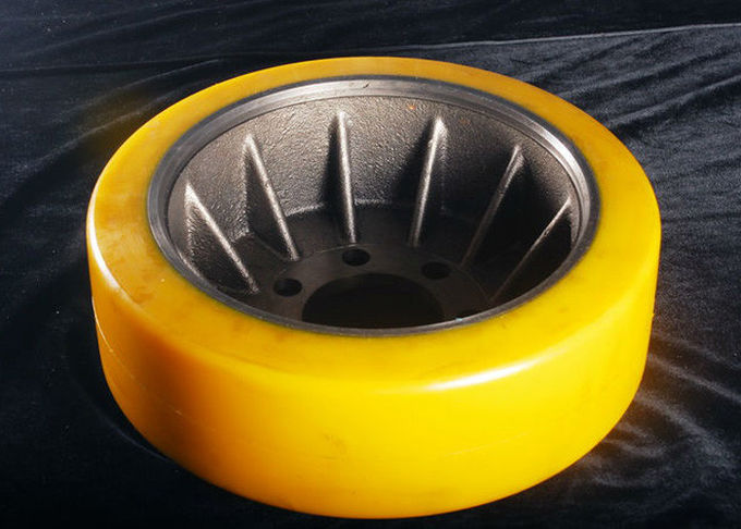 フォークリフトは90mmの鋳鉄の中心の黄色色のPuの足車の車輪を分けます